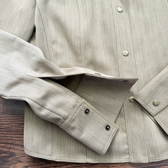 Carlisle 100% Wool Beige Button Up Collared Lightweight Jacket Womens Size 4 - Picture 2 of 11